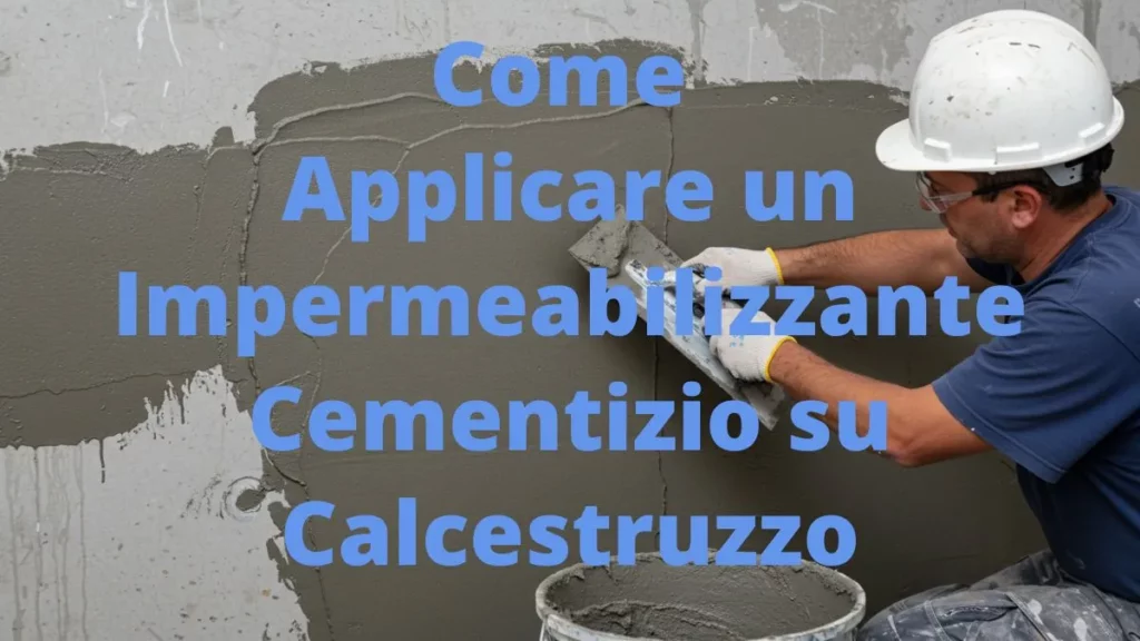 Applicazione impermeabilizzante cementizio su parete in calcestruzzo.