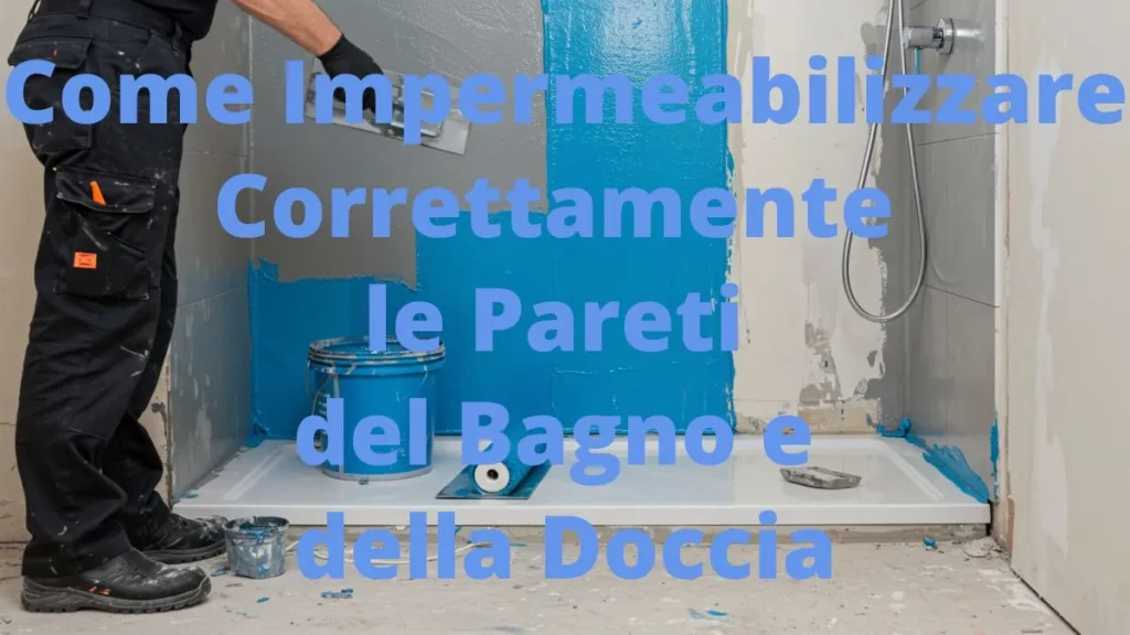 Applicazione membrana per impermeabilizzazione bagno doccia sotto piastrelle.