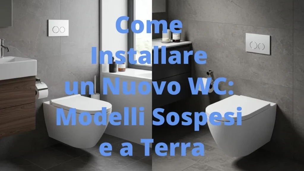 Installazione WC sospeso con struttura a parete.