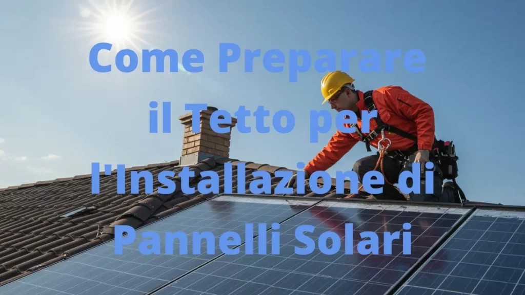 Ispezione tetto per preparazione installazione pannelli solari.