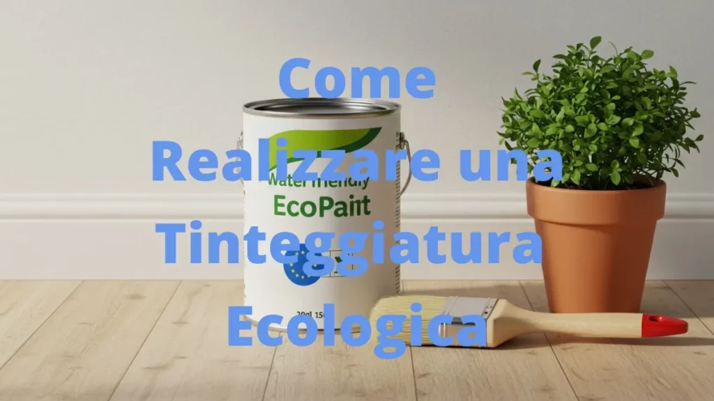 Barattolo di pittura per una tinteggiatura ecologica con etichetta Ecolabel.