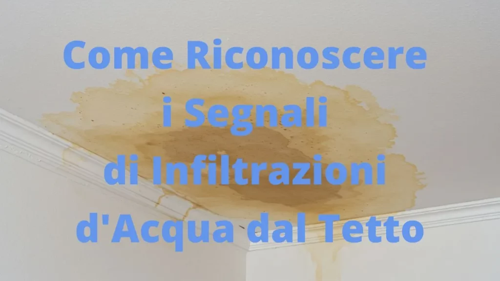 Macchia sul soffitto causata da infiltrazioni acqua tetto.