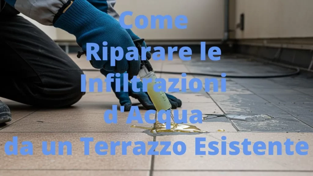 Iniezione resina per riparazione infiltrazioni terrazzo.