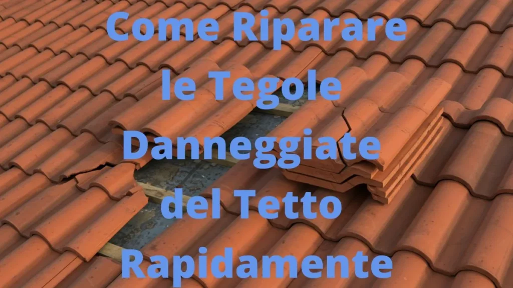 Tegola rotta sul tetto pronta per la riparazione.