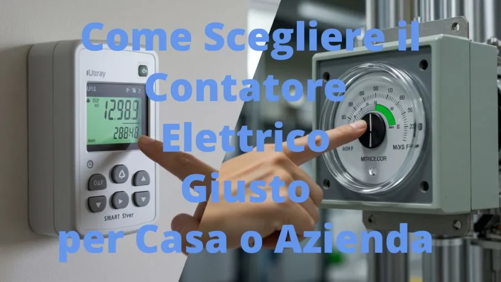 Persona che osserva con attenzione un moderno contatore elettronico, simbolo della scelta consapevole.