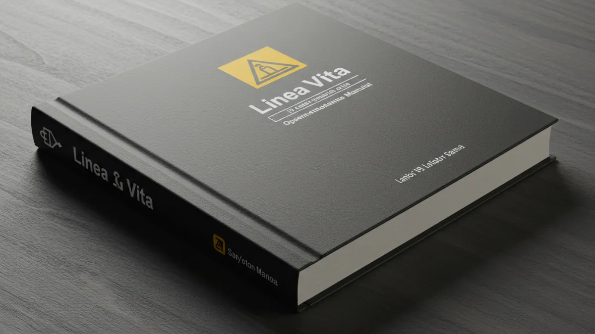 Copertina di un fascicolo tecnico o manuale di manutenzione per linea vita.