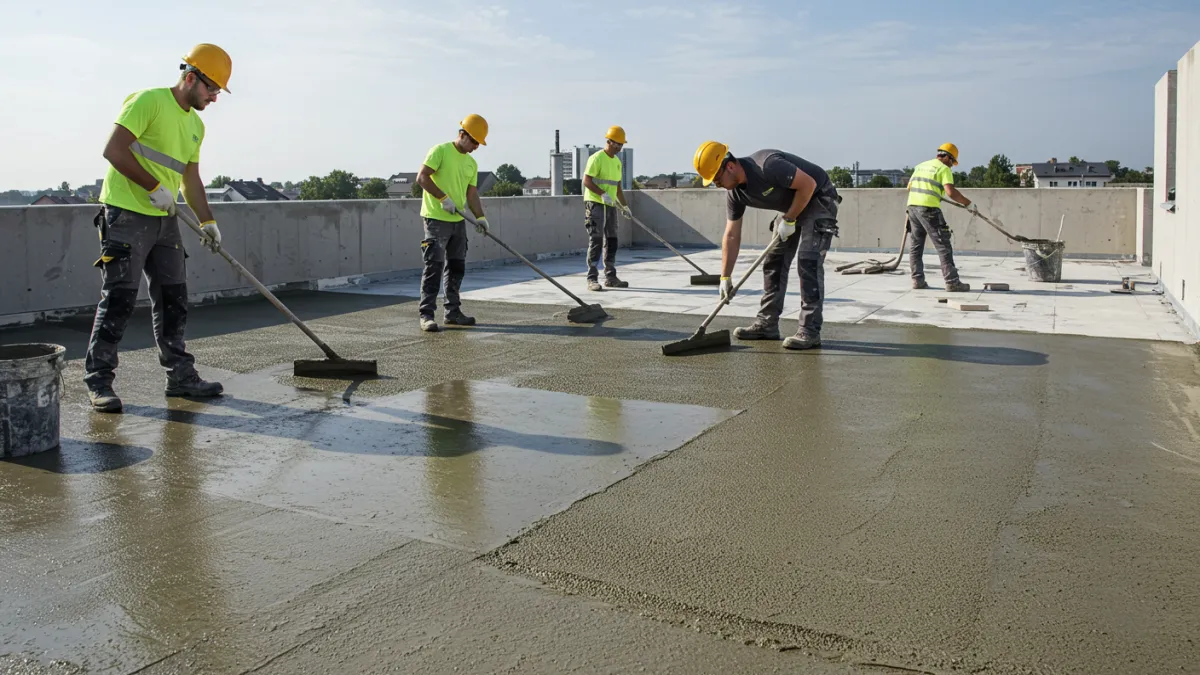 Posa di nuova membrana impermeabilizzante liquida o in teli sul massetto del terrazzo.