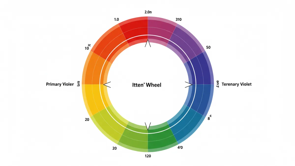 Cerchio cromatico di Itten che illustra le relazioni tra i colori primari, secondari e terziari.