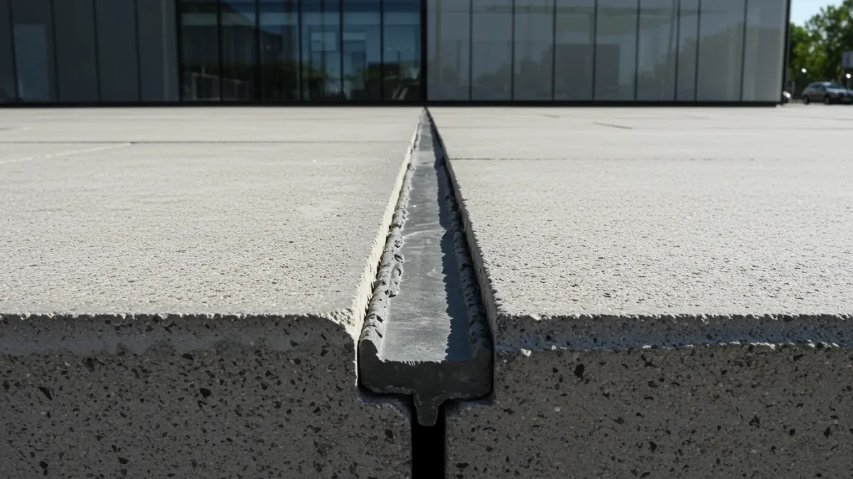 Esempio di giunto di dilatazione fisico su pavimentazione o facciata.